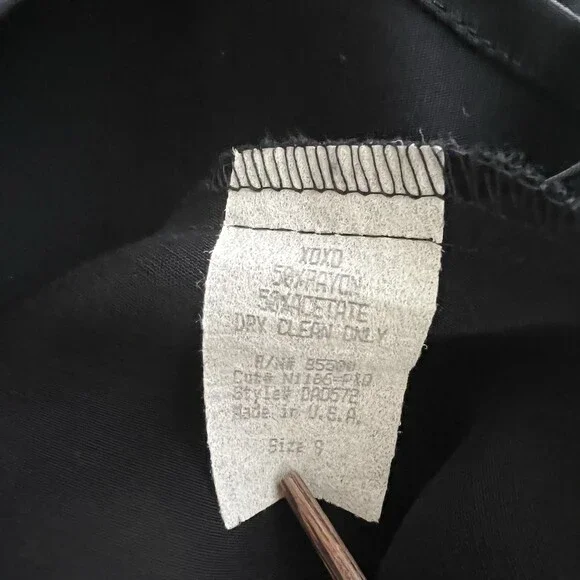 Vintage 90s XOXO Sleeveless Bias Cut Tank Dress High Neck Shiny Shimmer Black S - Picture 12 of 12